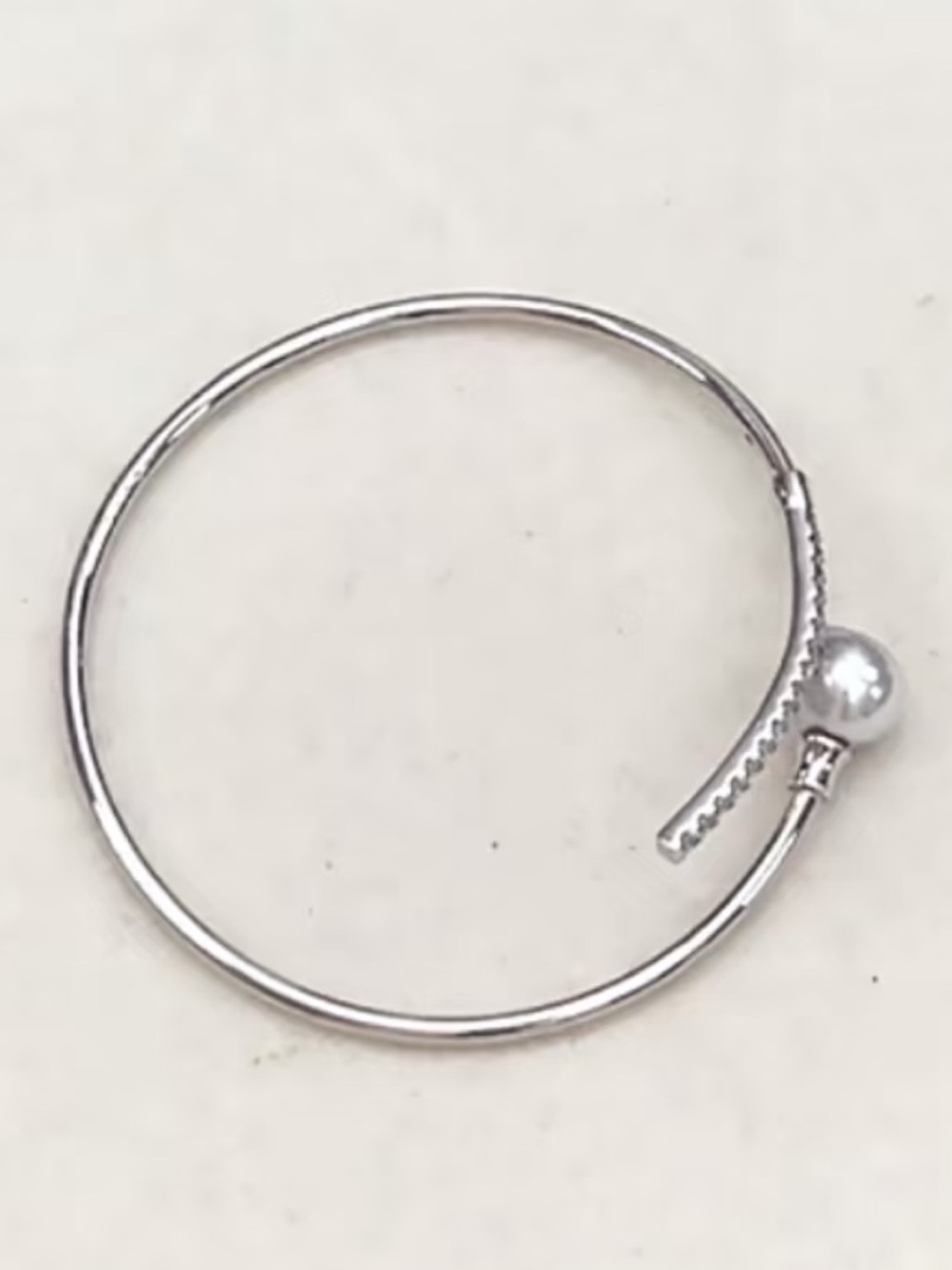 NEW 8-9mm Silver Blue  Baroque Akoya Pearl Bangle Sterling Silver